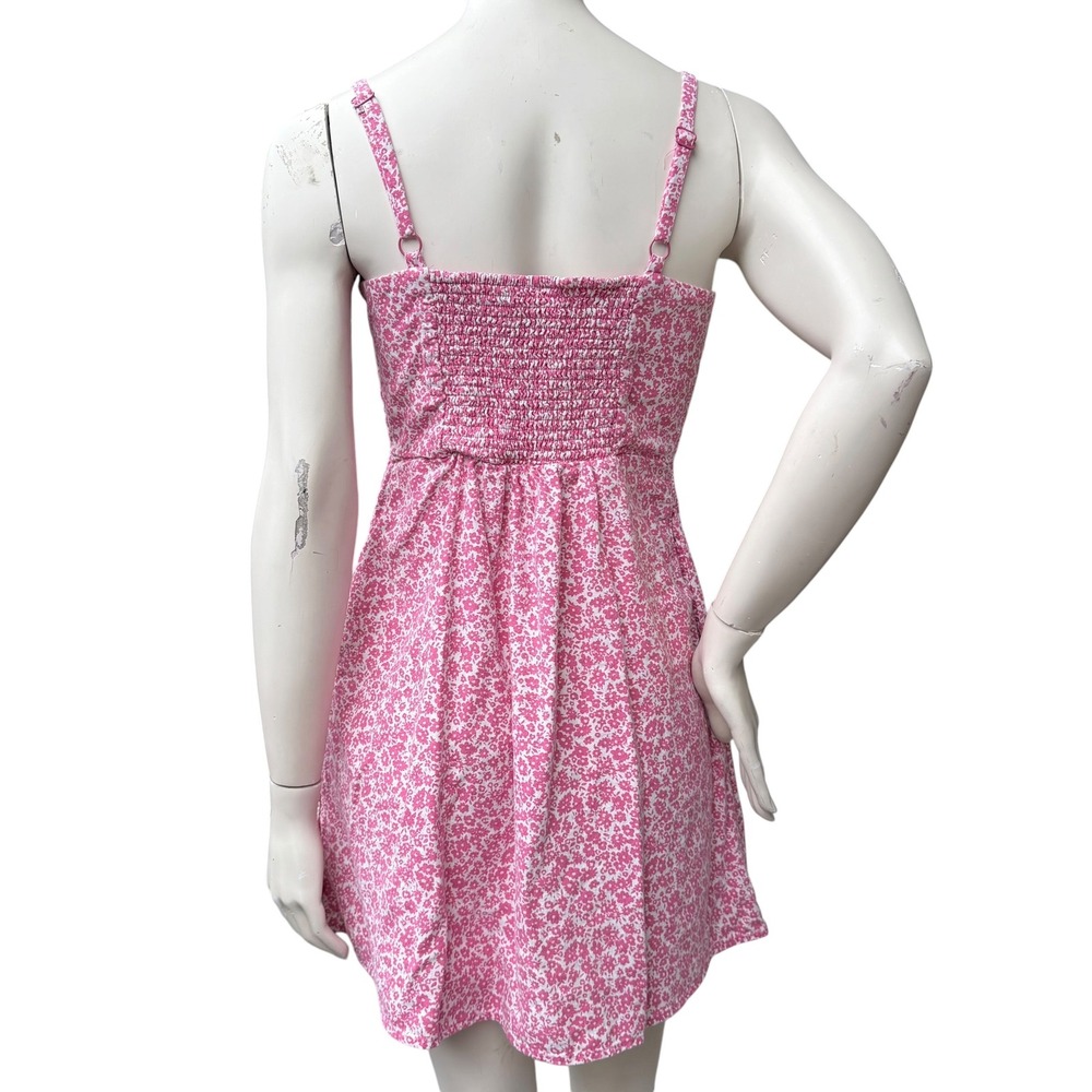 Old Navy Floral Mini Dress Pink White Ditsy Summer Barbiecore Coquette Cottage M - Picture 3 of 13